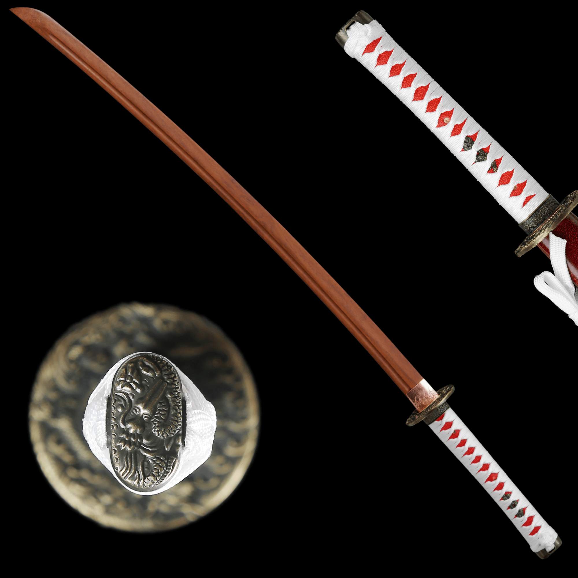 Wooden Katana Crimson Spirit Red Saya 朱靈 | KatanaSwordArt Wooden Katana For Sale 2025