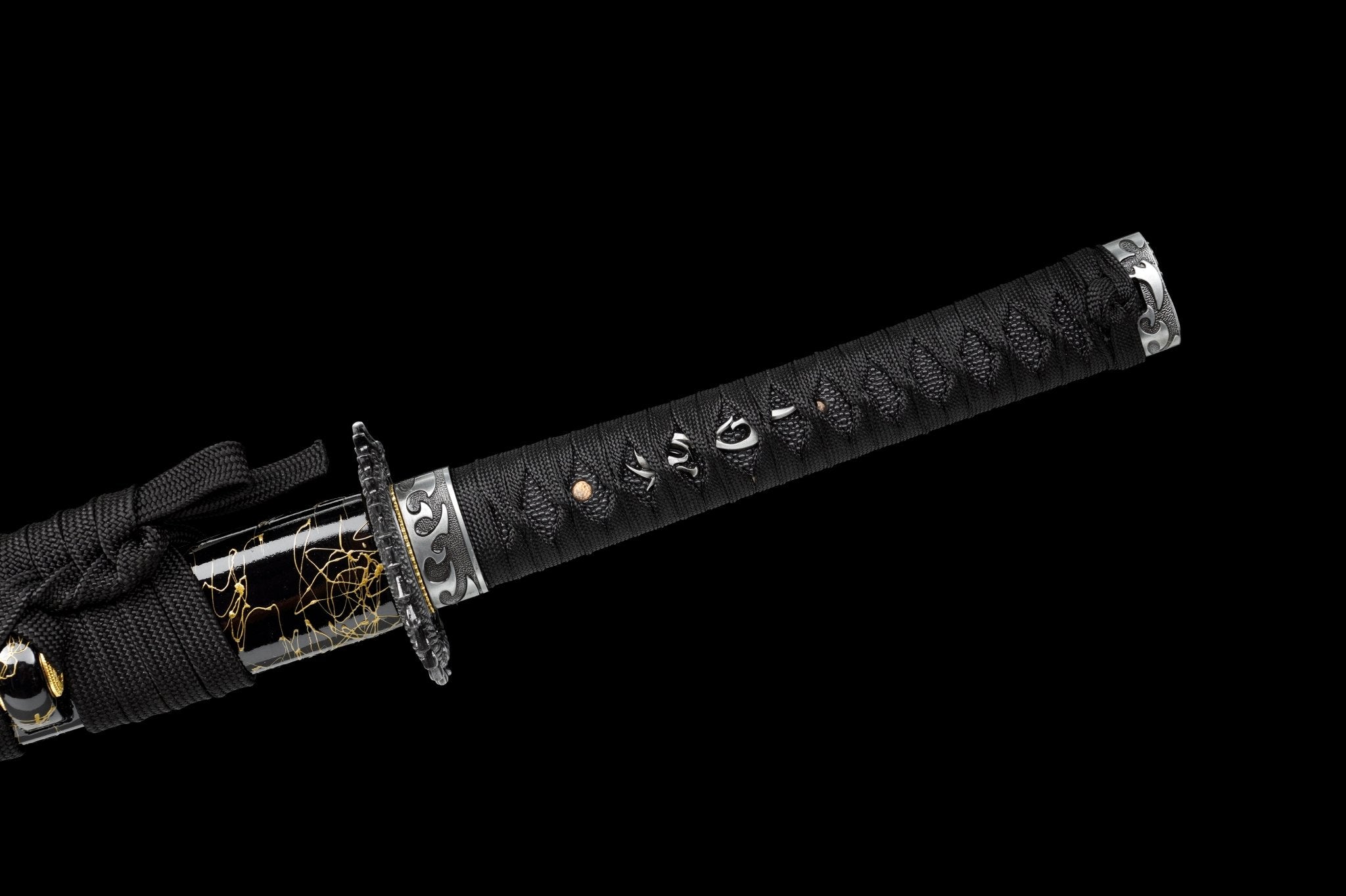 Wooden Katana Dragon Shadow Gold Streaked Gloss Black Saya 龍影 | KatanaSwordArt Wooden Katana For Sale 2025