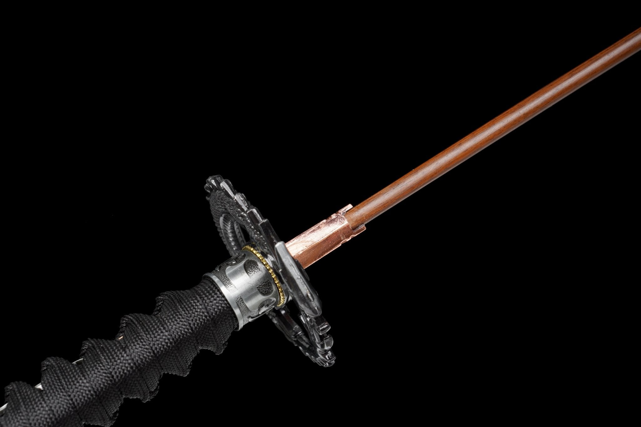 Wooden Katana Dragon Shadow Gold Streaked Gloss Black Saya 龍影 | KatanaSwordArt Wooden Katana For Sale 2025