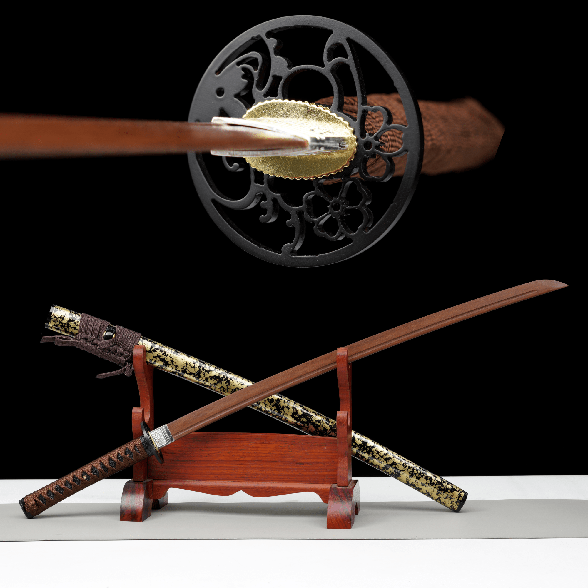 Wooden Katana Ember Leaf Gold Flecked Saya 燼葉 | KatanaSwordArt Wooden Katana For Sale 2025