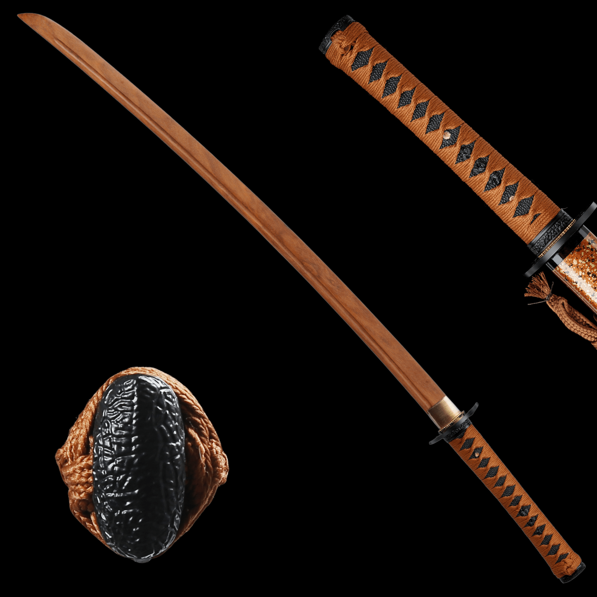 Wooden Katana Ember Orange Speckle Saya 燼刃 | KatanaSwordArt Wooden Katana For Sale 2025