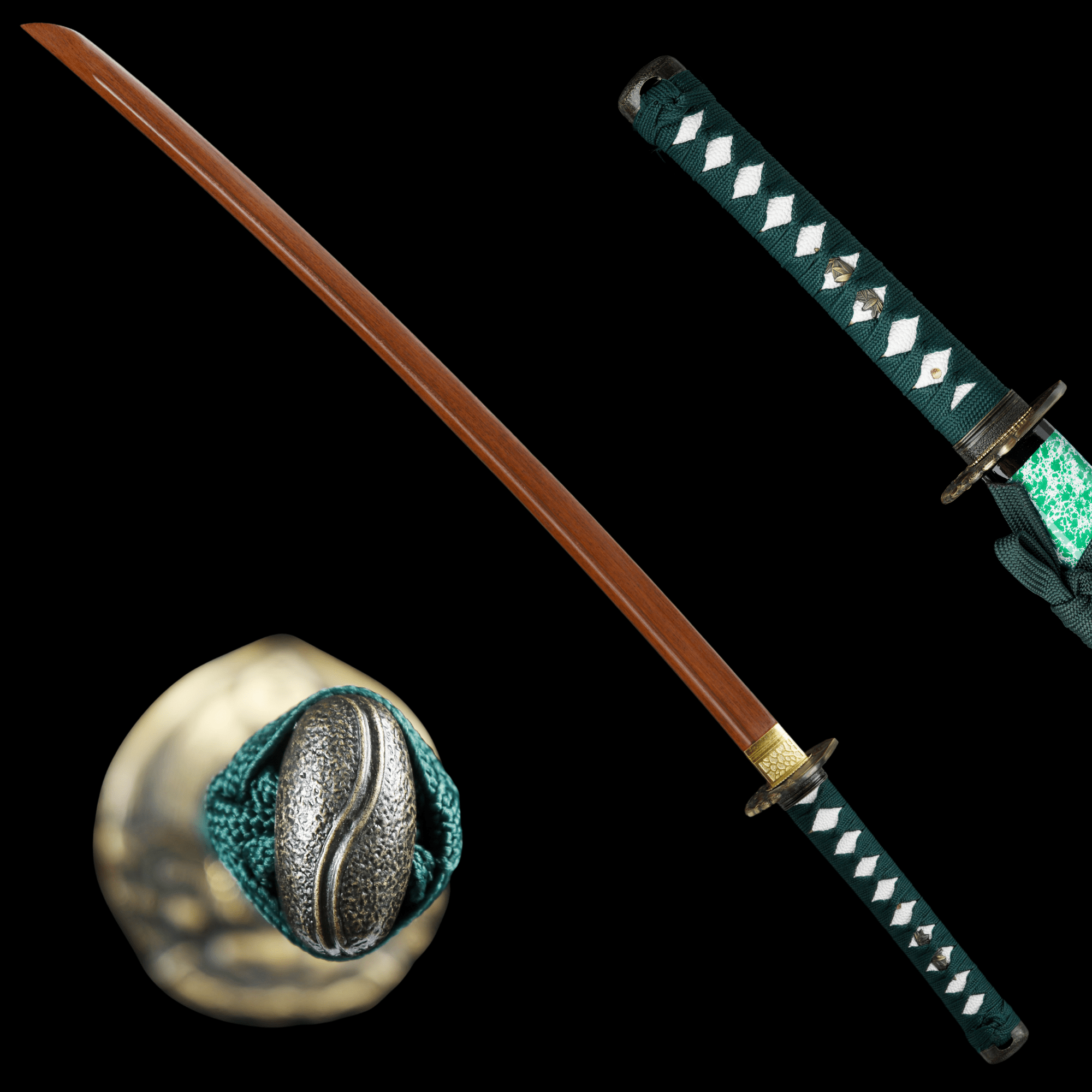 Wooden Katana Verdance Green Saya 翠影 | KatanaSwordArt Wooden Katana For Sale 2025