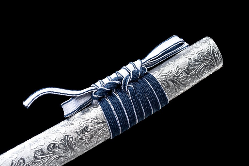 Katana Autumn Moon Spring Steel Blue Blade Silver 秋月 | KatanaSwordArt Katana For Sale