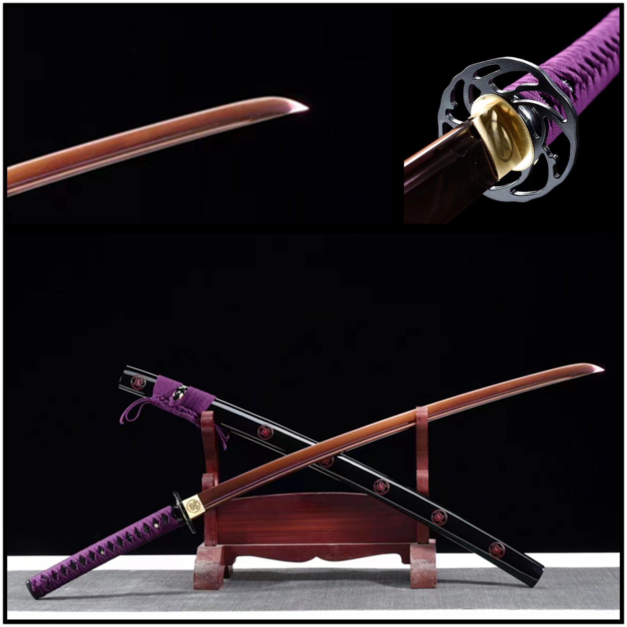 Katana Bauhinia Spring Steel Red Blade 紫荊花 | KatanaSwordArt Katana For Sale