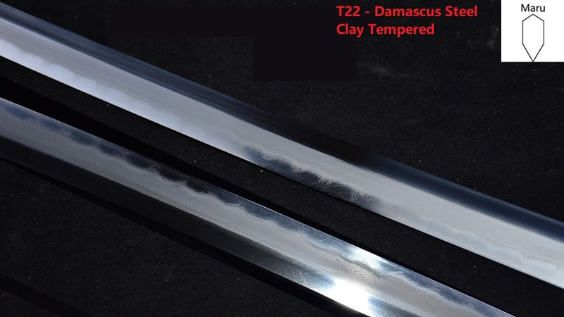 Katana Blade Damascus Steel Clay Tempered Blade Maru 2 For Sale | KatanaSwordArt Japanese Katana