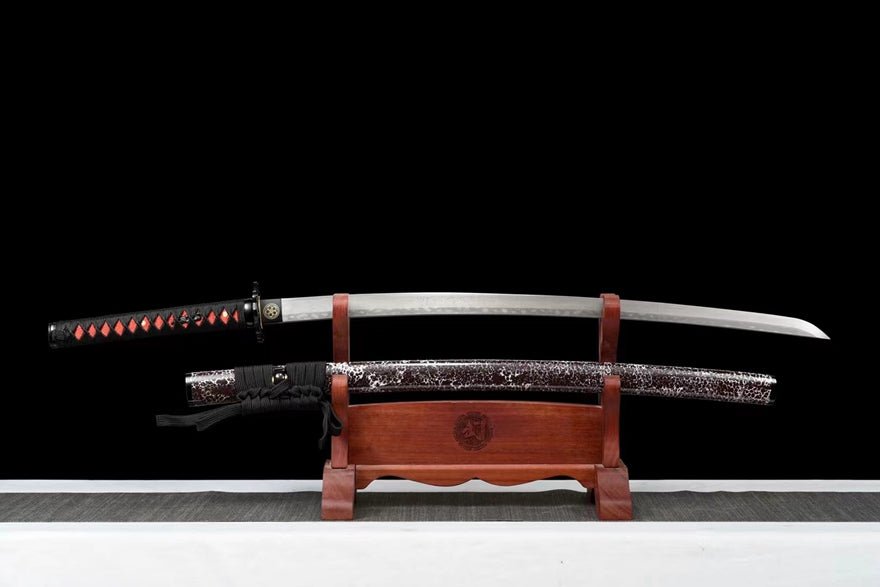 Katana Blood Eagle Damascus Folded Steel Brown Saya 血鷹 | KatanaSwordArt Katana For Sale