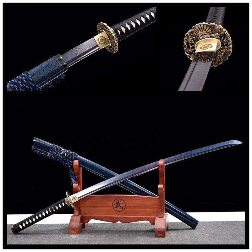 Katana Canyue Damascus Folded Blue Blade 殘月 | KatanaSwordArt Katana For Sale 2025