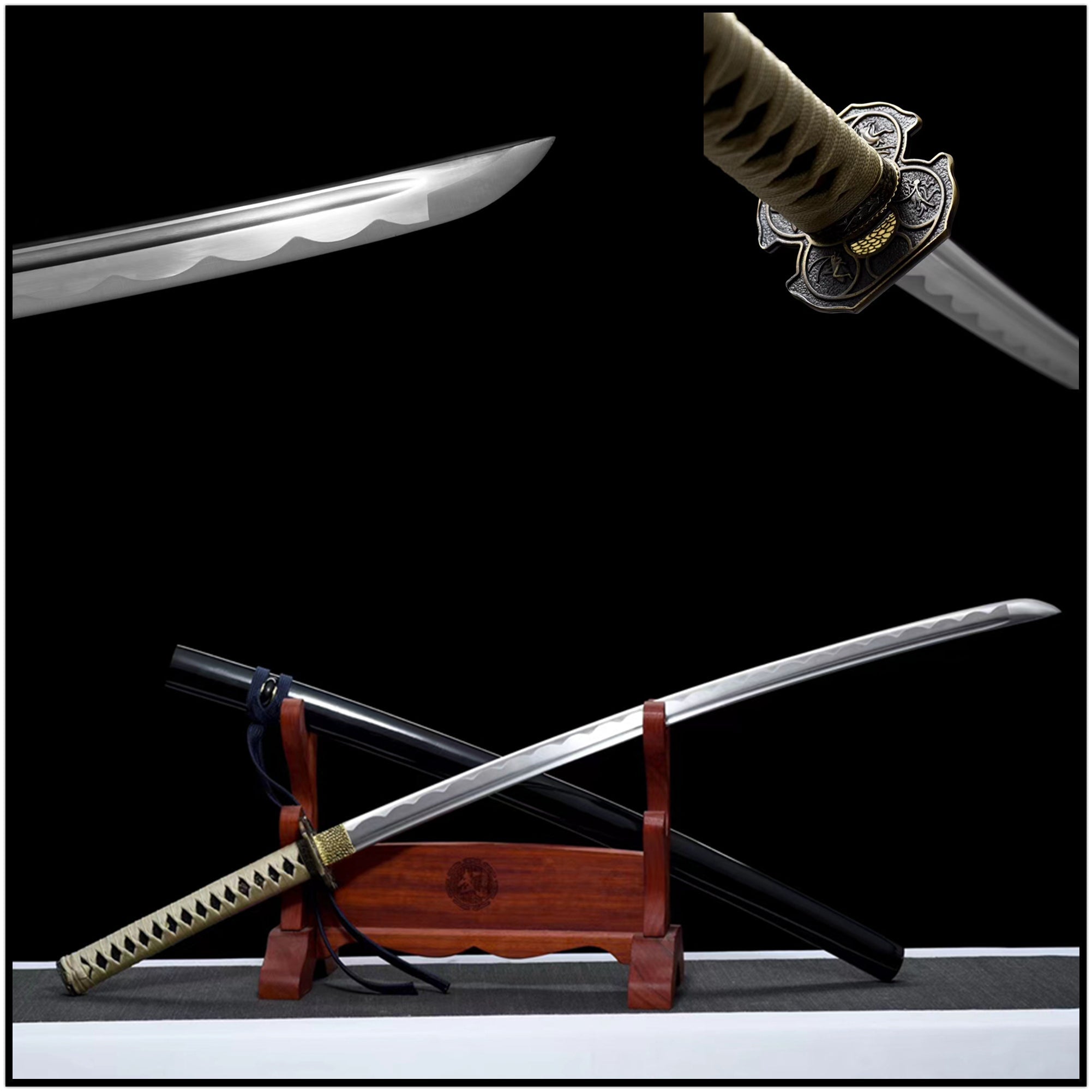 Katana ChuanYe Medium Carbon Steel Black Saya 川野 | KatanaSwordArt Katana For Sale