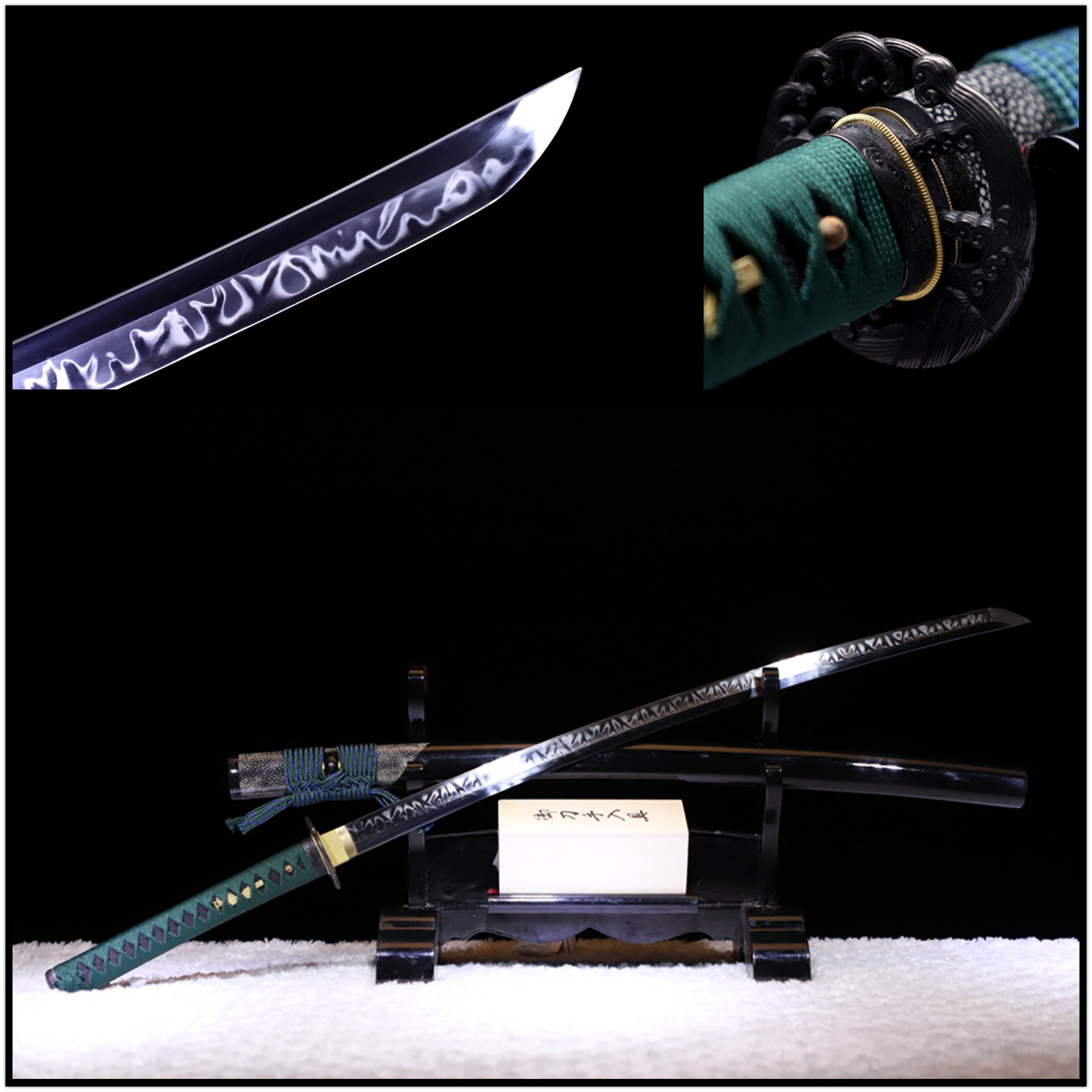 Katana Cloud Chop T10 Clay Tempered Ray Skin Black Saya 雲斬 | KatanaSwordArt Katana For Sale