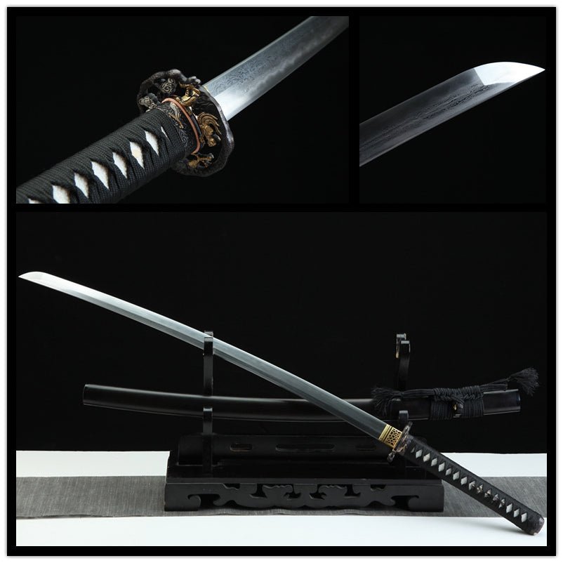 Katana Cloud Dragon Damascus Folded Clay Tempered Ebony Saya 耀龍 | KatanaSwordArt Katana For Sale 2025