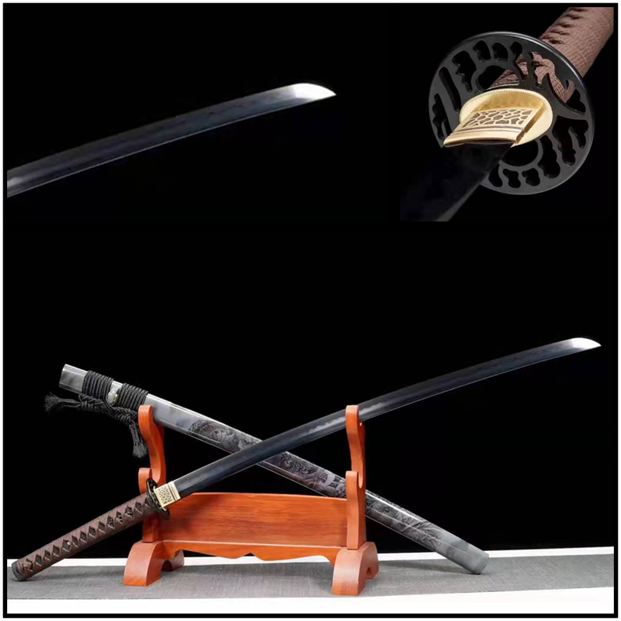 Katana Dragon Soul Manganese Steel Black Blade 龍魂 | KatanaSwordArt Katana For Sale