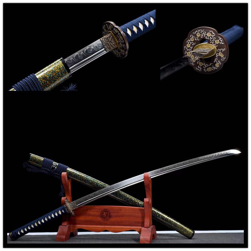 Katana Flowers Bloom T10 Clay Tempered Golden Saya 百花 | KatanaSwordArt Katana For Sale 2025