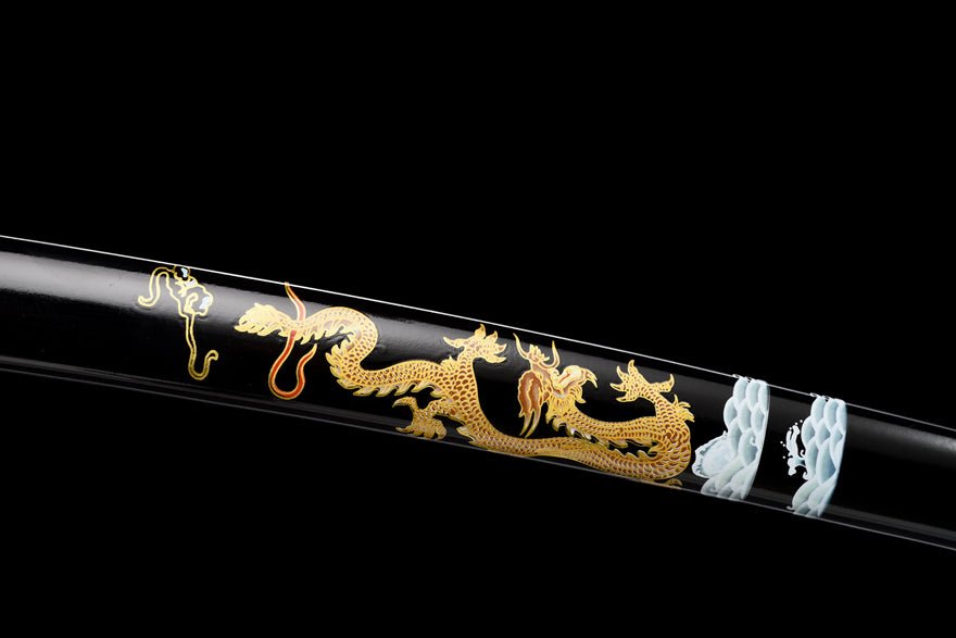 Katana Geranosaurus Spring Steel Blue Blade 鶴龍 | KatanaSwordArt Katana For Sale