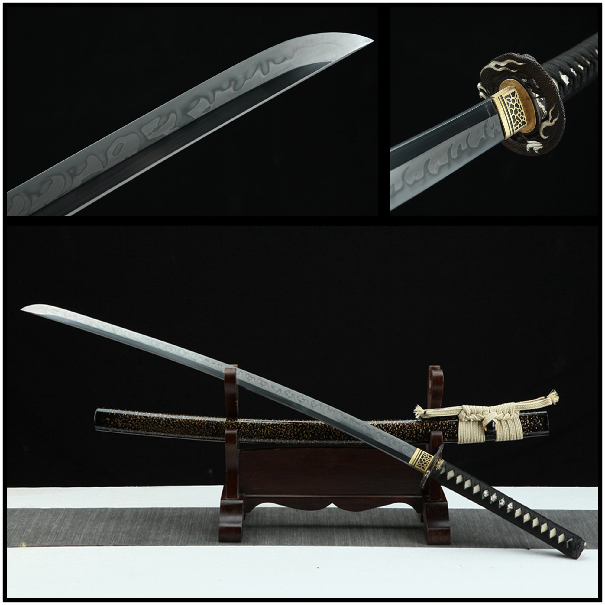 Katana Gold Dragon Cloud T10 Clay Tempered Blade 金龍 | KatanaSwordArt Katana For Sale 2025
