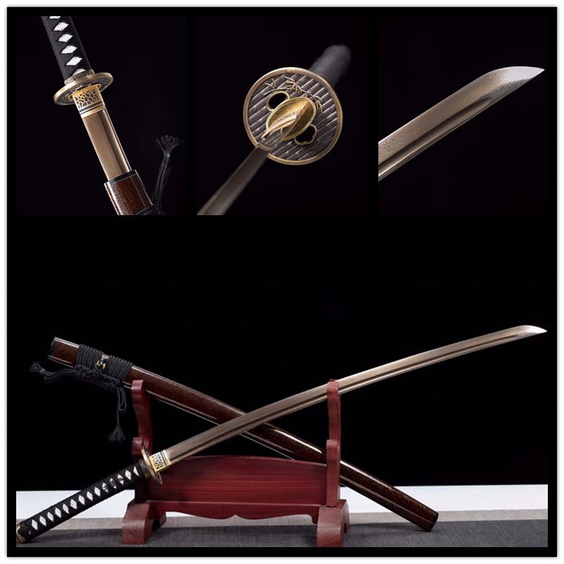 Katana Golden Jinzhu Damascus Folded Red 金竹 | KatanaSwordArt Katana For Sale 2025