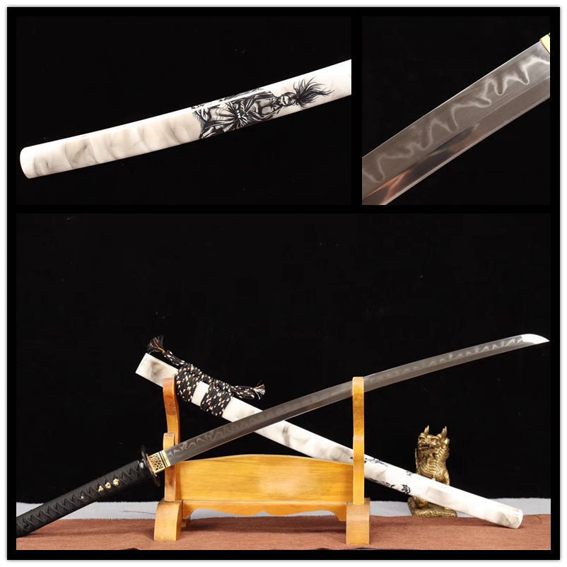 Katana Gongben T10 Clay Tempered White Saya 宮本君 | KatanaSwordArt Katana For Sale 2025