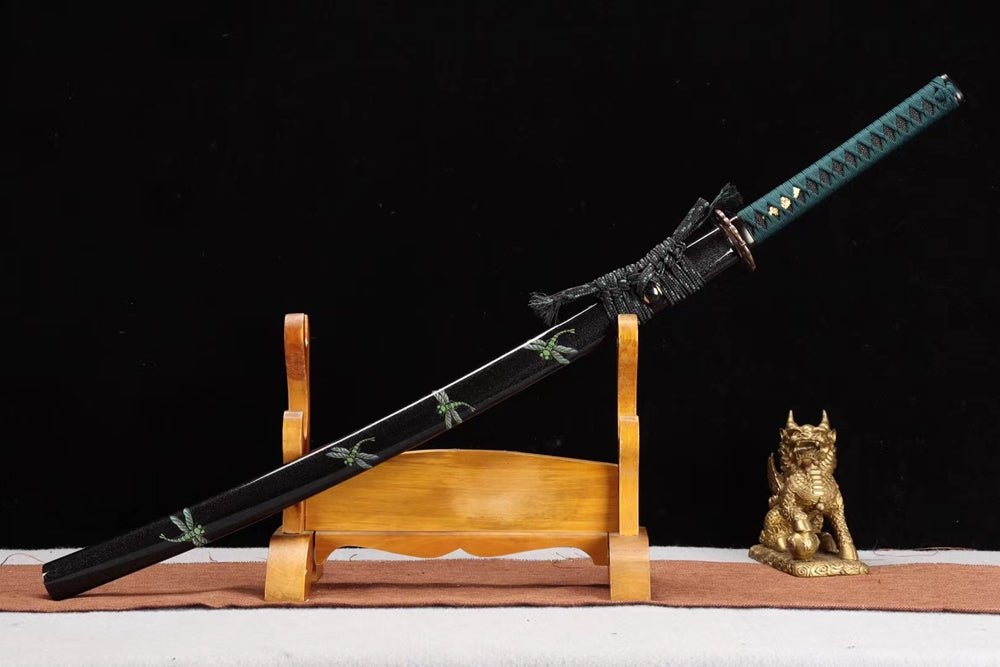 Katana Green Dragonfly T10 Clay Tempered Black Saya 綠蜻蜓 | KatanaSwordArt Katana For Sale 2025
