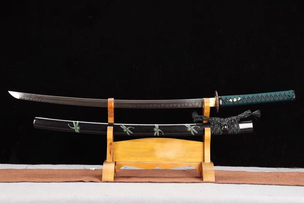Katana Green Dragonfly T10 Clay Tempered Black Saya 綠蜻蜓 | KatanaSwordArt Katana For Sale 2025