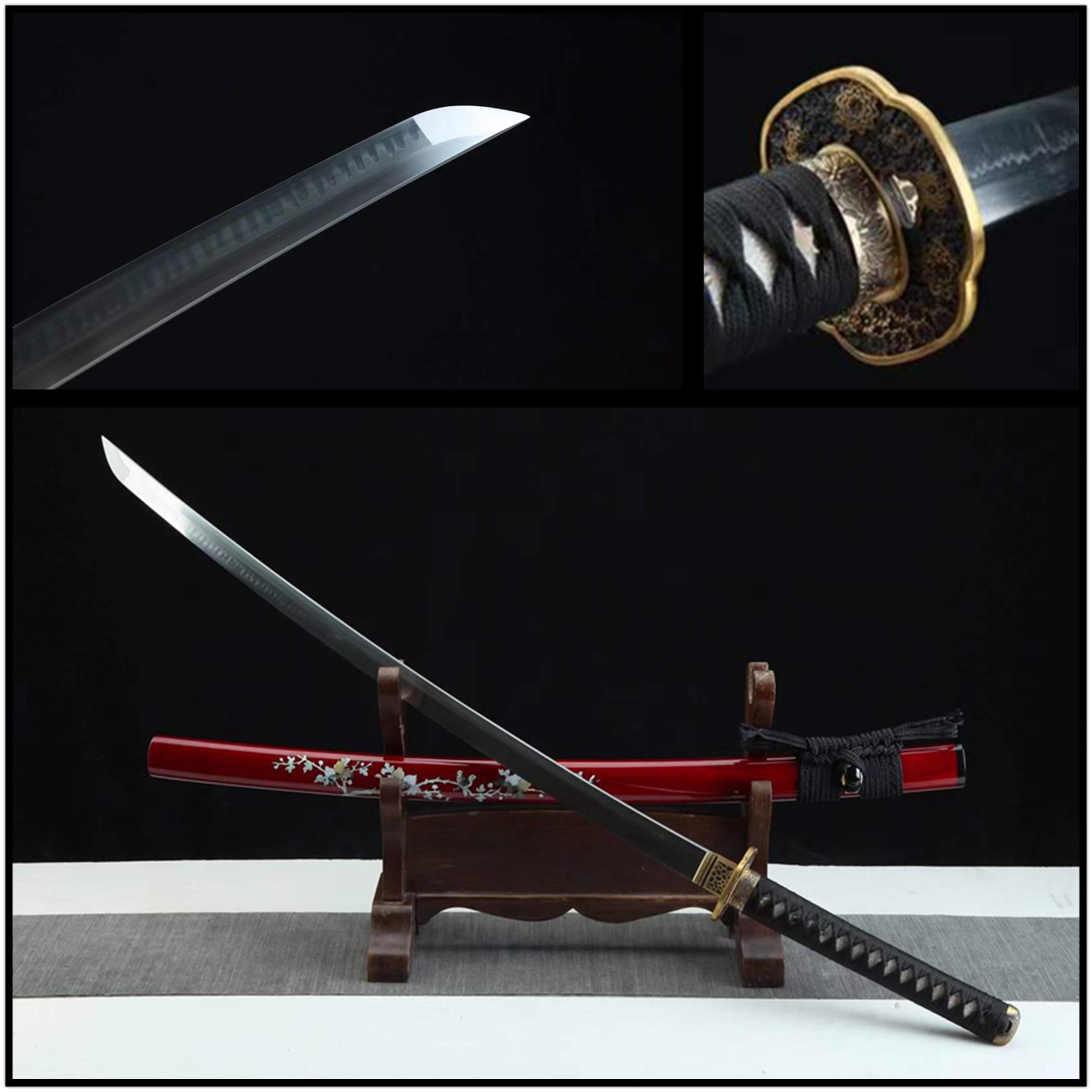 Katana Hong Chrysanthemum 1095 Carbon Clay Tempered Red Saya 紅菊 | KatanaSwordArt Katana For Sale 2025