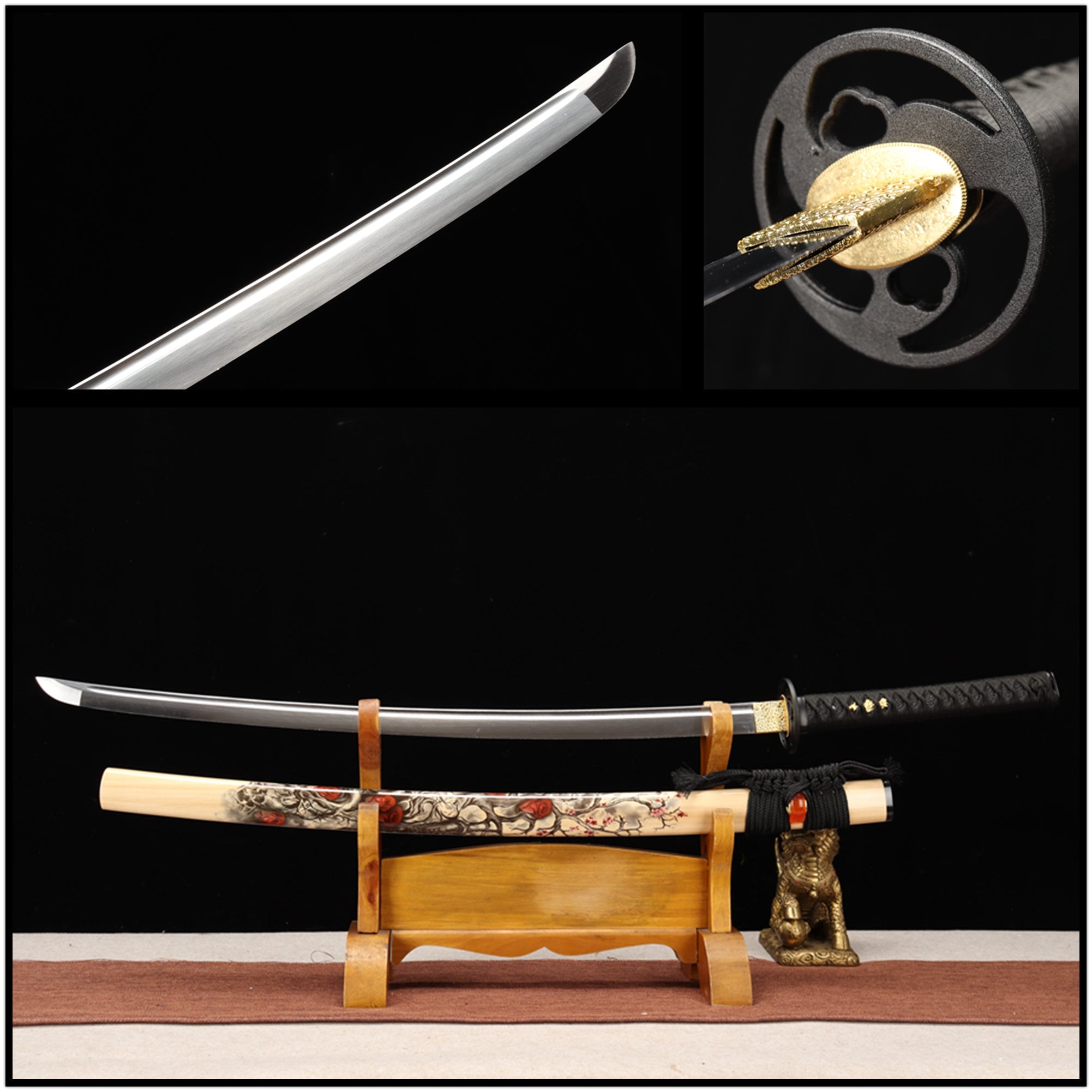 Katana Horrors Spring Steel Yellow Rose Saya 黑妖 | KatanaSwordArt Katana For Sale 2025
