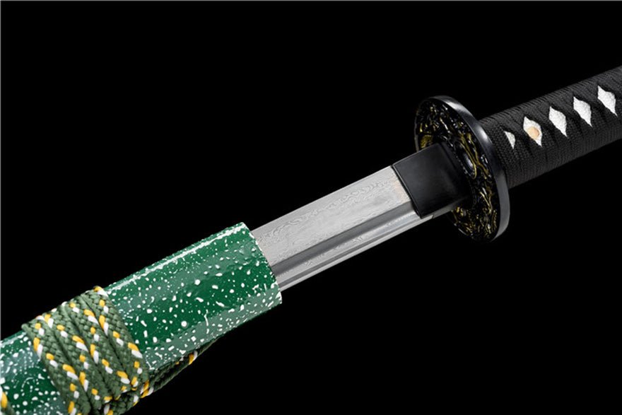 Katana Huanying Damascus Folded Black Saya 幻影 | KatanaSwordArt Katana For Sale 2025