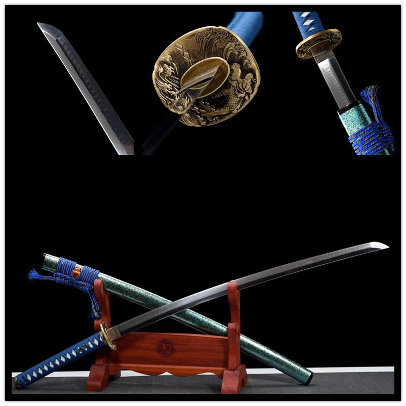 Katana Jinli T10 Clay Tempered Blue Saya 錦鯉 | KatanaSwordArt Katana For Sale