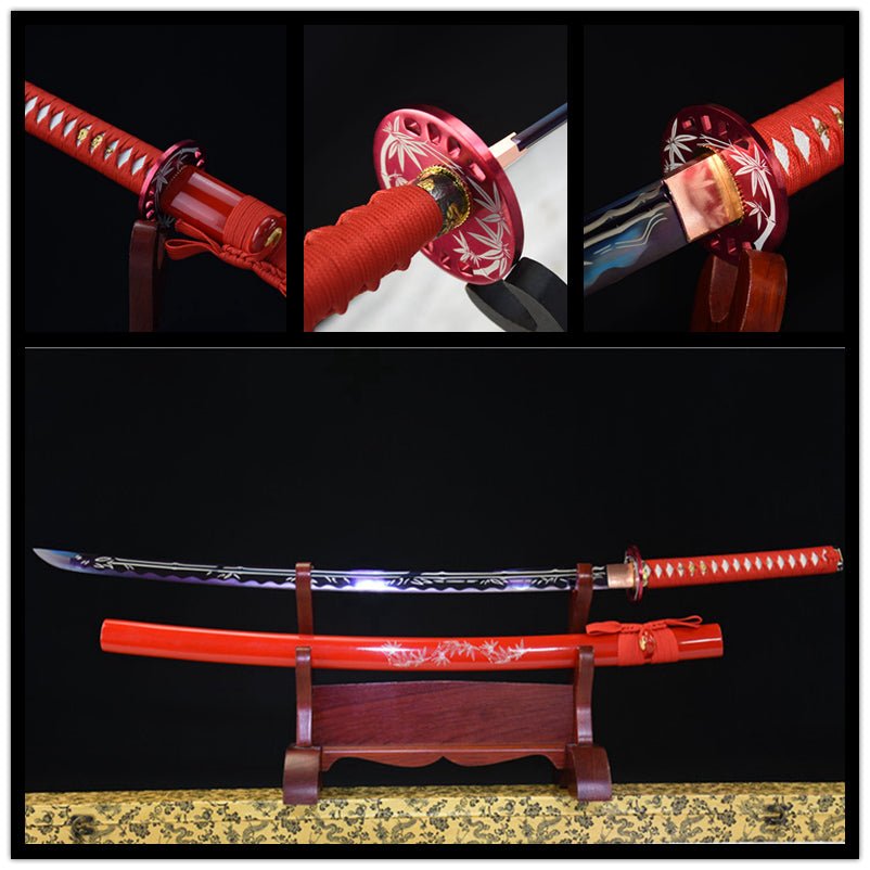 Katana Kehua Carbon Steel Red 刻花 | KatanaSwordArt Katana For Sale 2025