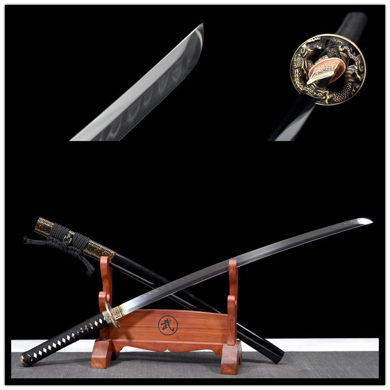 Katana Manlong T10 Clay Tempered Black Saya 蠻龍 | KatanaSwordArt Katana For Sale