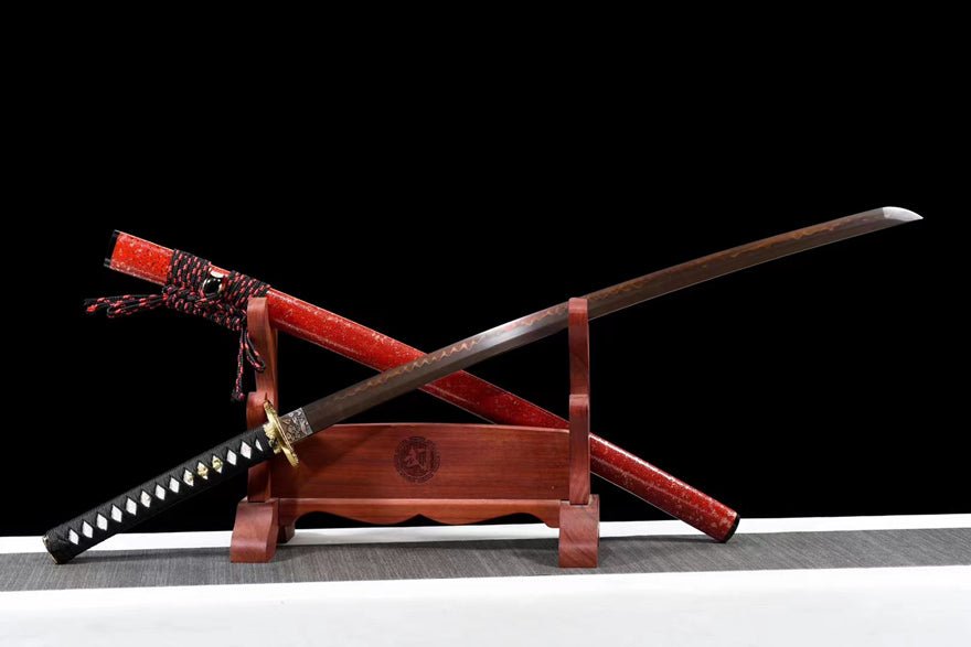 Katana Pinkish Glow T10 Clay Tempered Red Blade 紅霞 | KatanaSwordArt Katana For Sale 2025