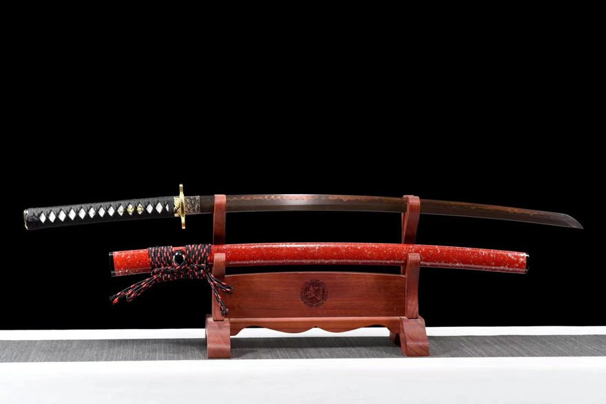 Katana Pinkish Glow T10 Clay Tempered Red Blade 紅霞 | KatanaSwordArt Katana For Sale 2025