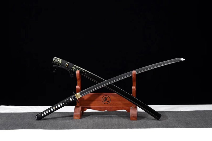 Katana Qingteng T10 Clay Tempered Black Saya 青藤 | KatanaSwordArt Katana For Sale