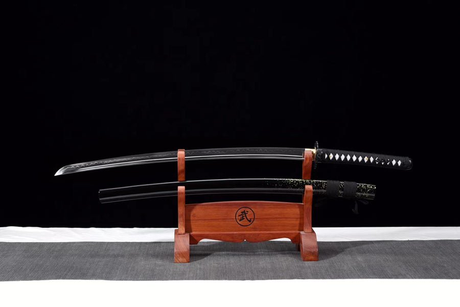 Katana Qingteng T10 Clay Tempered Black Saya 青藤 | KatanaSwordArt Katana For Sale