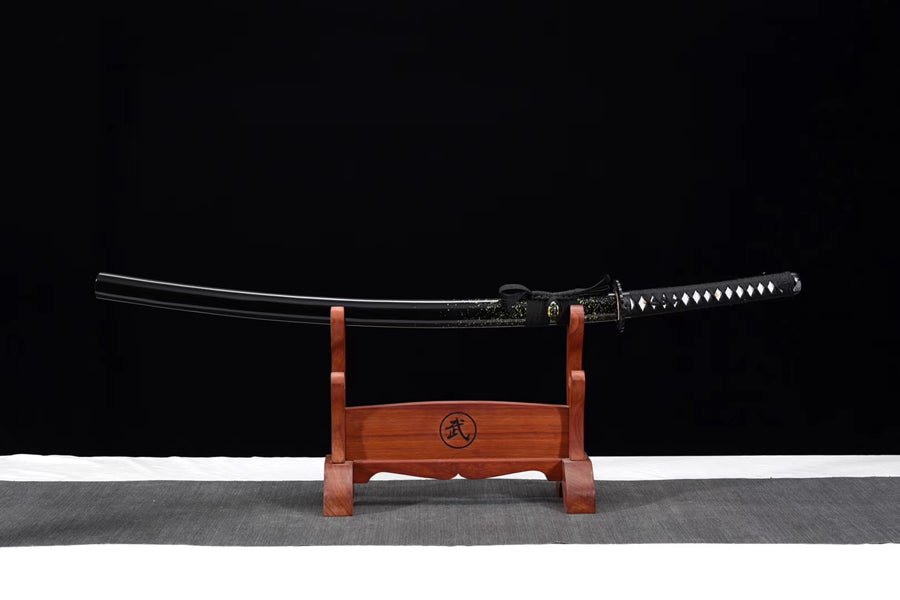 Katana Qingteng T10 Clay Tempered Black Saya 青藤 | KatanaSwordArt Katana For Sale
