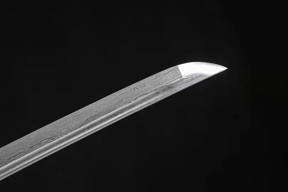 Katana Red Tiger Damascus Folded Steel Red Saya 紅虎 | KatanaSwordArt Katana For Sale