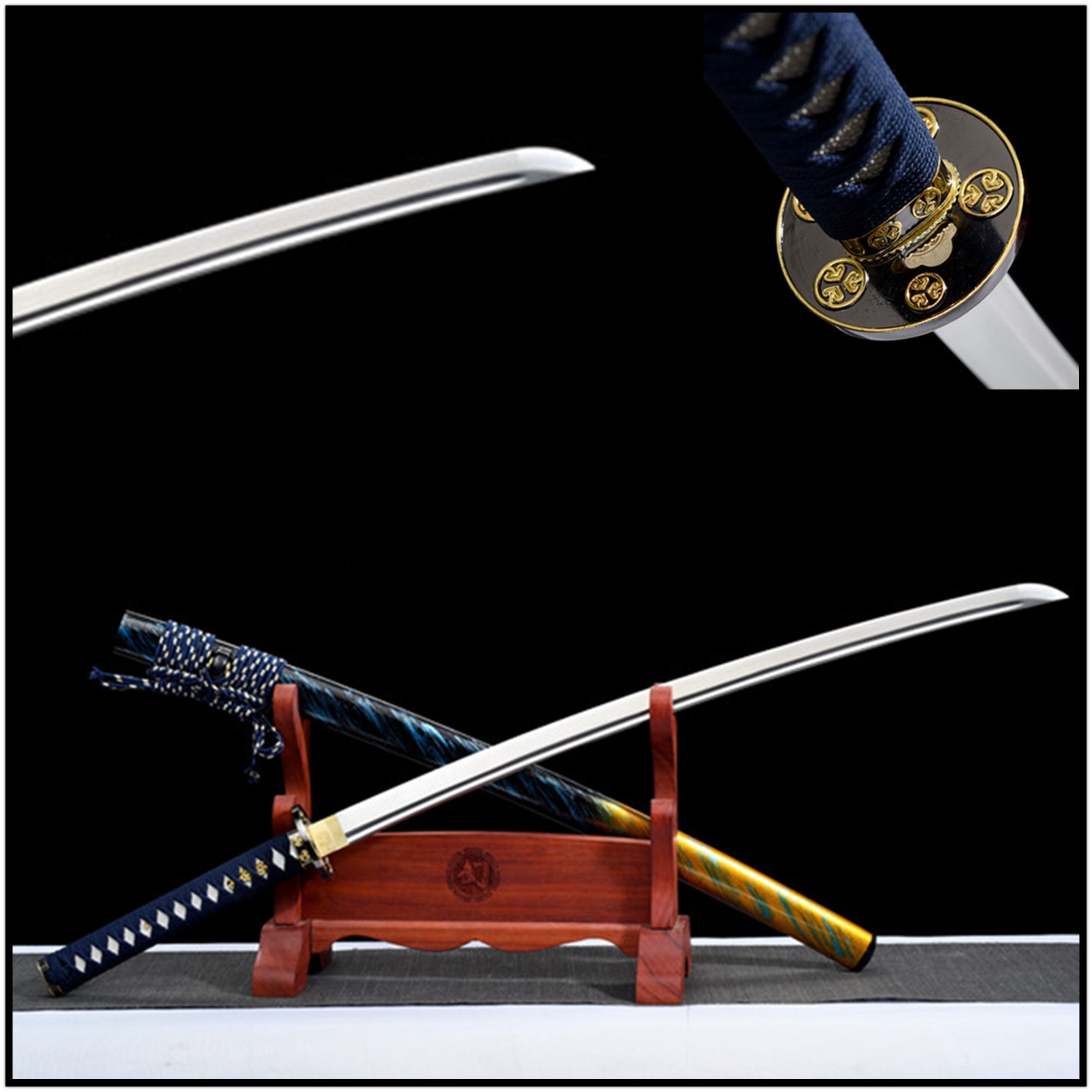 Katana Reincarnation Spring Steel Blue Saya 輪回 | KatanaSwordArt Katana For Sale