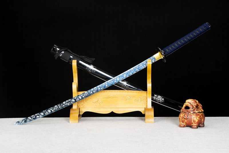 Katana Skeleton Manganese Steel Blue Blade 封魔 For Sale | KatanaSwordArt Japanese Katana