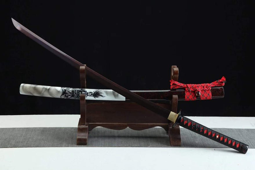 Katana Sugimoto Damascus Folded Steel Purple Blade 杉本 | KatanaSwordArt Katana For Sale 2025