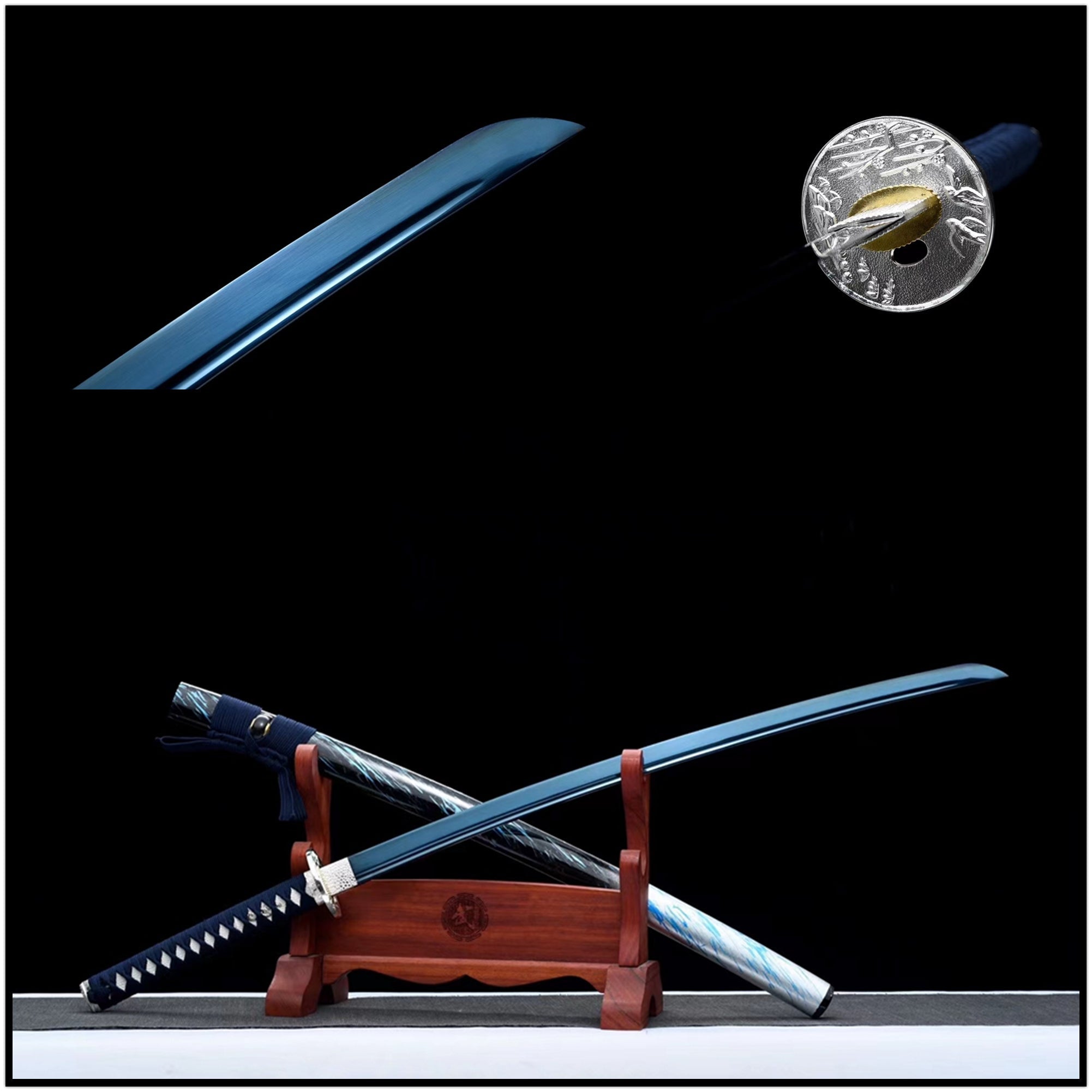 Katana TianYue Spring Steel Blue Blade 天月 | KatanaSwordArt Katana For Sale