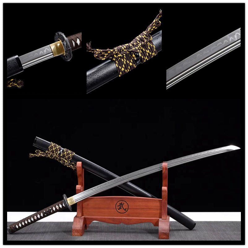 Katana Toutao T10 Clay Tempered Black 偷桃 | KatanaSwordArt Katana For Sale