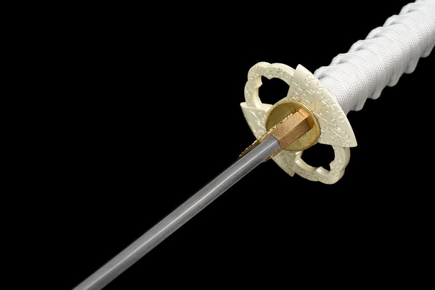 Katana White Damask Damascus Folded Steel White Saya 白綾 | KatanaSwordArt Katana For Sale 2025