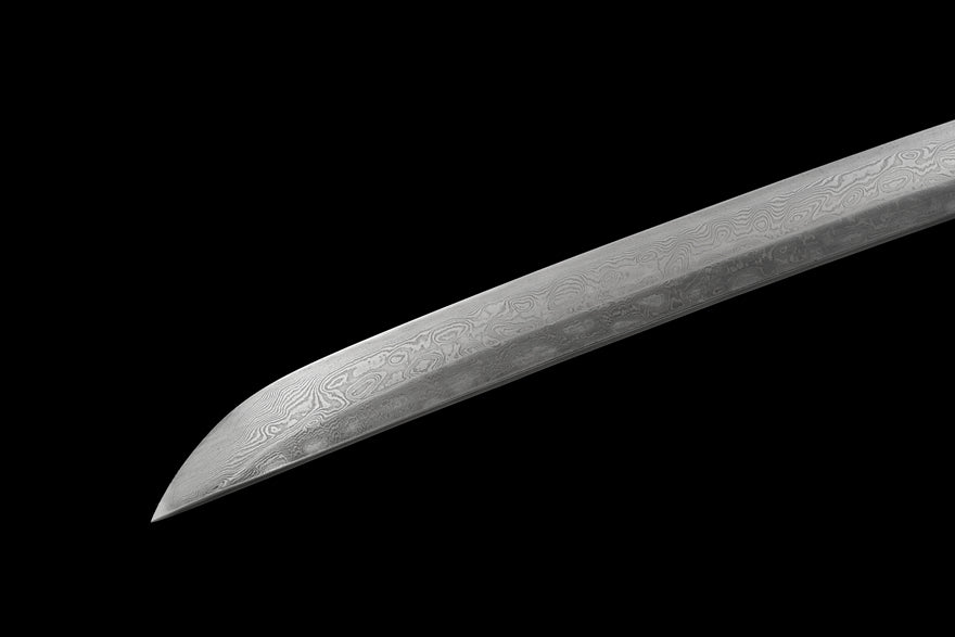 Katana White Damask Damascus Folded Steel White Saya 白綾 | KatanaSwordArt Katana For Sale 2025