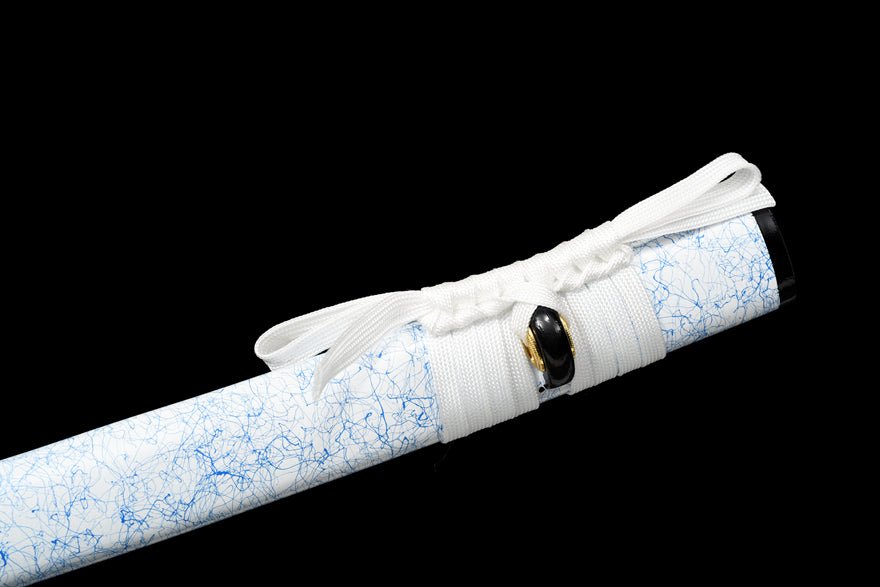 Katana White Damask Damascus Folded Steel White Saya 白綾 | KatanaSwordArt Katana For Sale 2025