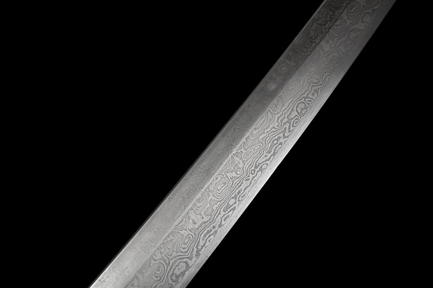 Katana White Damask Damascus Folded Steel White Saya 白綾 | KatanaSwordArt Katana For Sale 2025