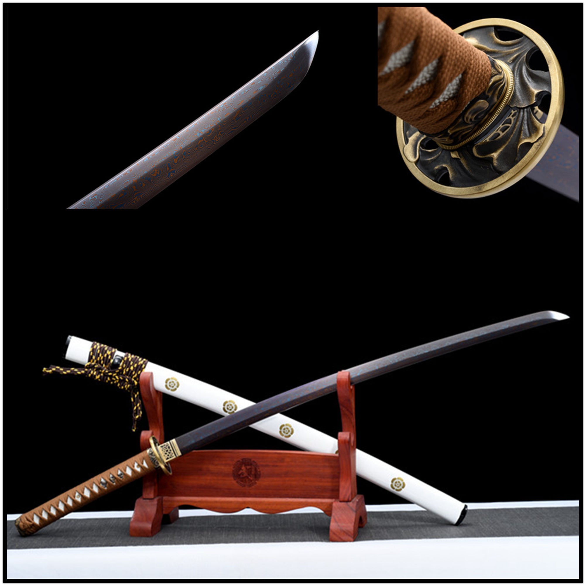 Katana XinLan Damascus Folded Steel Blue Blade 欣蓝 | KatanaSwordArt Katana For Sale 2025