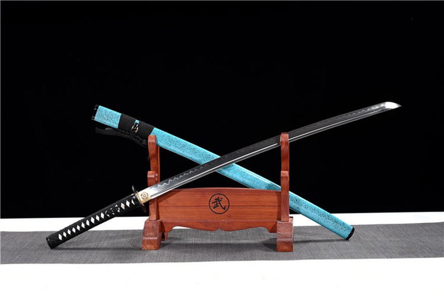 Katana XueYu T10 Clay Tempered Steel Blue Saya 雪域 | KatanaSwordArt Katana For Sale