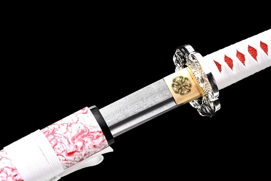 Katana Yingluo Damascus Folded Sakura 瓔珞 | KatanaSwordArt Katana For Sale