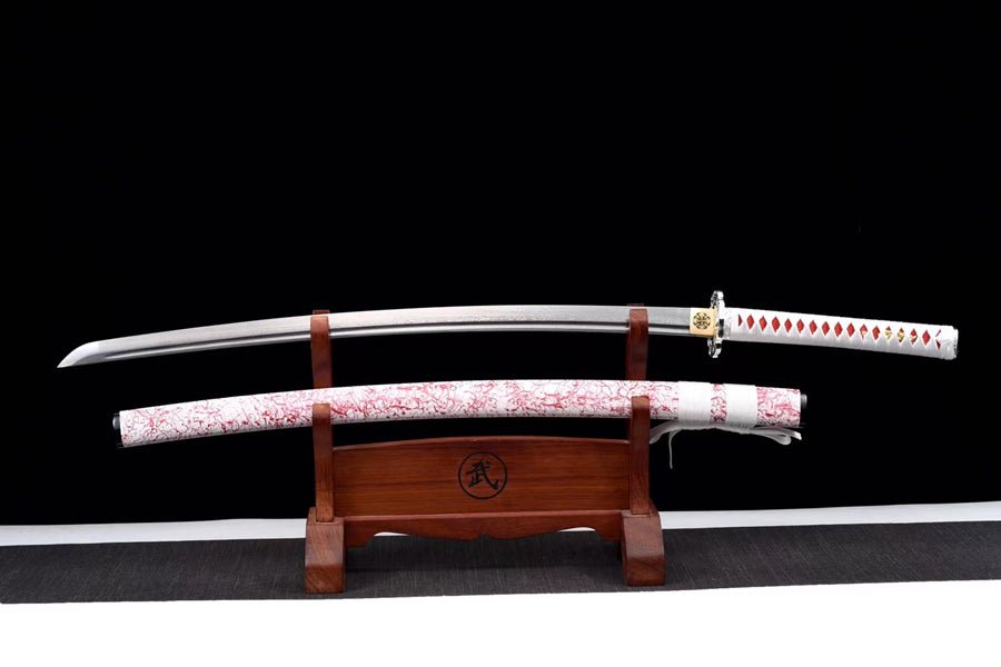 Katana Yingluo Damascus Folded Sakura 瓔珞 | KatanaSwordArt Katana For Sale