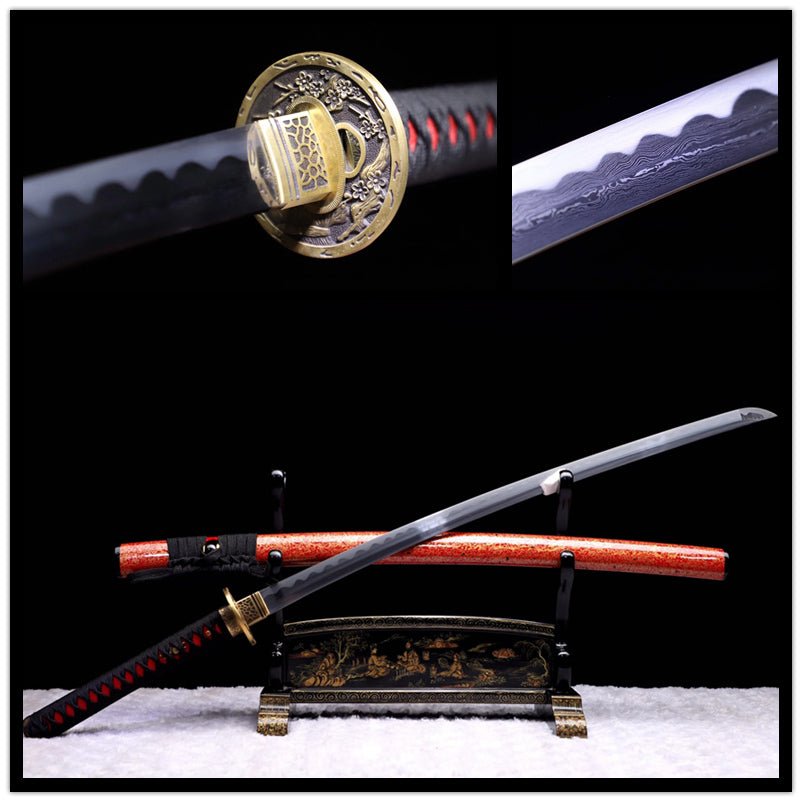 Katana Yuanqie Damascus Folded Orange Saya 沅切 | KatanaSwordArt Katana For Sale 2025