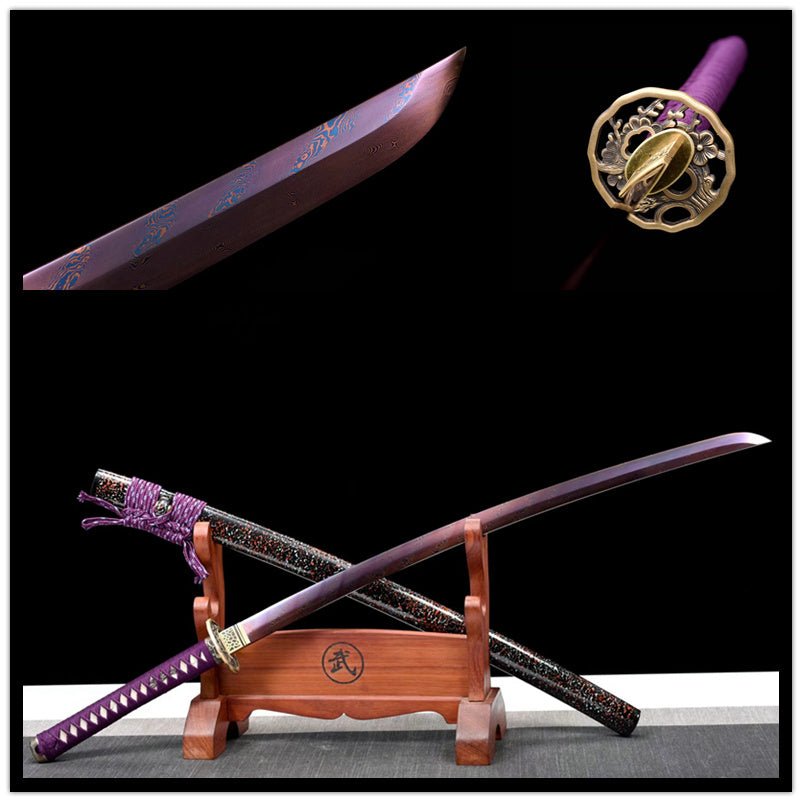 Katana Ziyan Damascus Folded Purple Blade 紫嫣 | KatanaSwordArt Katana For Sale 2025