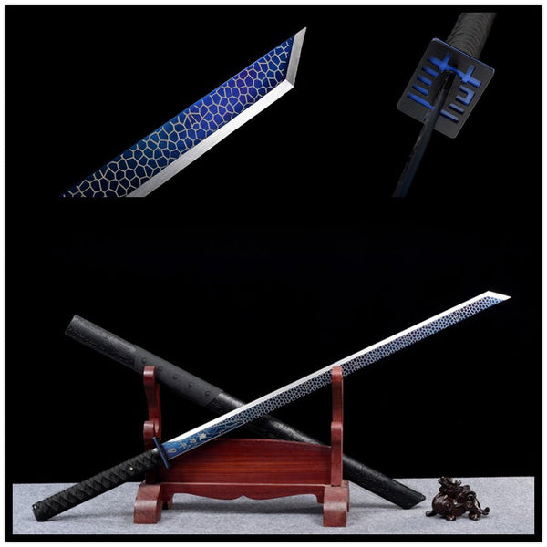 Straight Katana Qieren Spring Steel Blue Blade 切刃 For Sale | KatanaSwordArt Japanese Katana